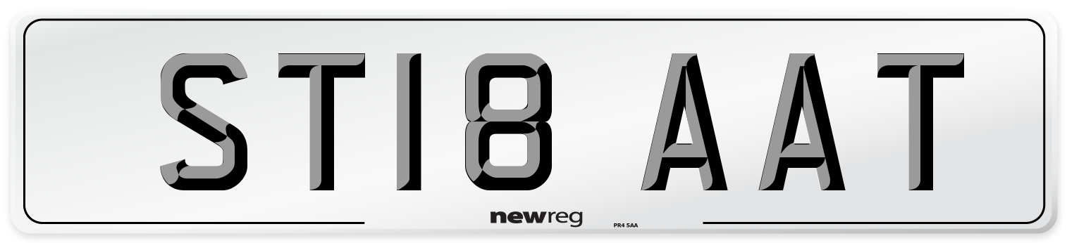 ST18 AAT Number Plate from New Reg